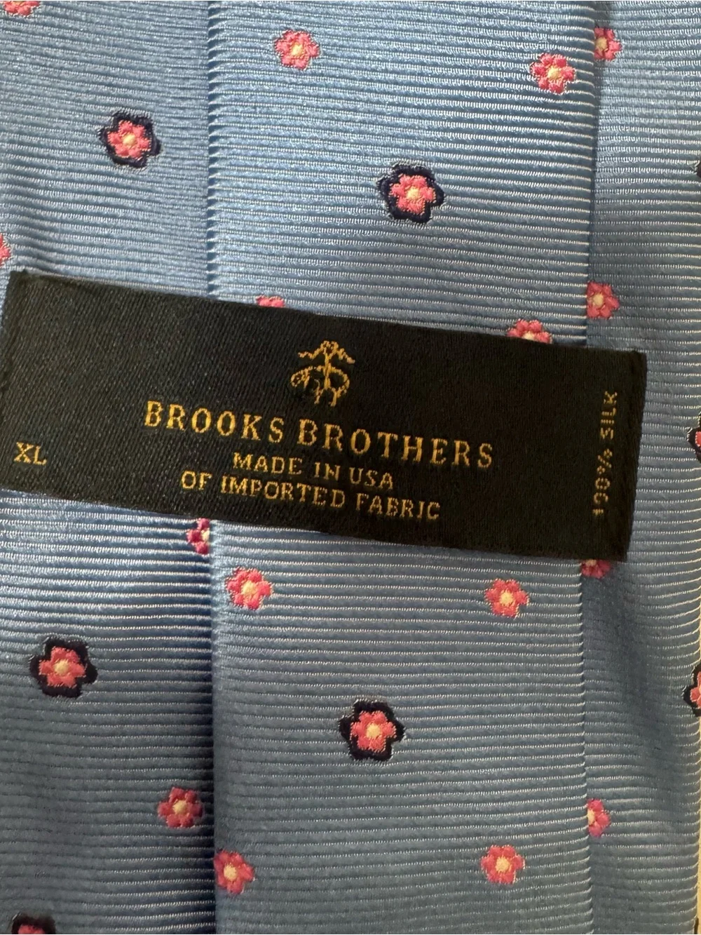 Brooks Brothers 100% Silk Blue Tie Features a Delicate Micro Floral Pattern EUC